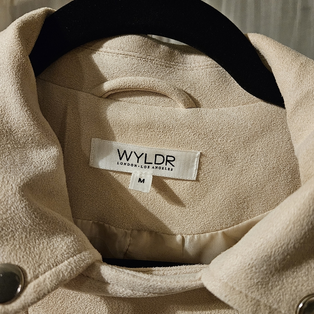 WYLDR Super Soft Suede-Feel Light Blush Peach Moto Jacket Medium - Picture 2 of 7